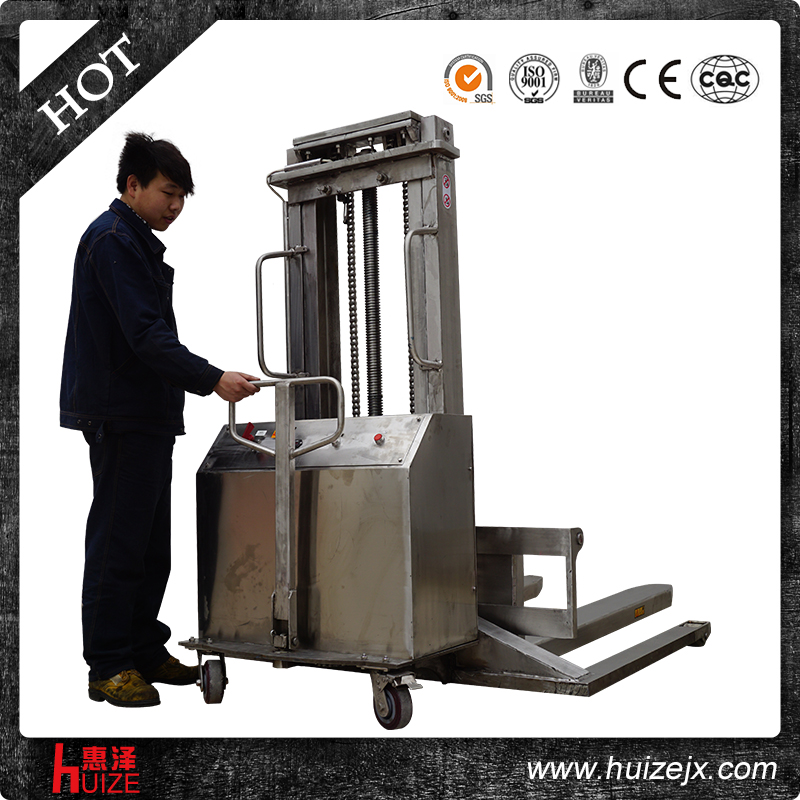 不銹鋼寬腿半電動(dòng)堆高車 不銹鋼寬腿半電動(dòng)堆高車