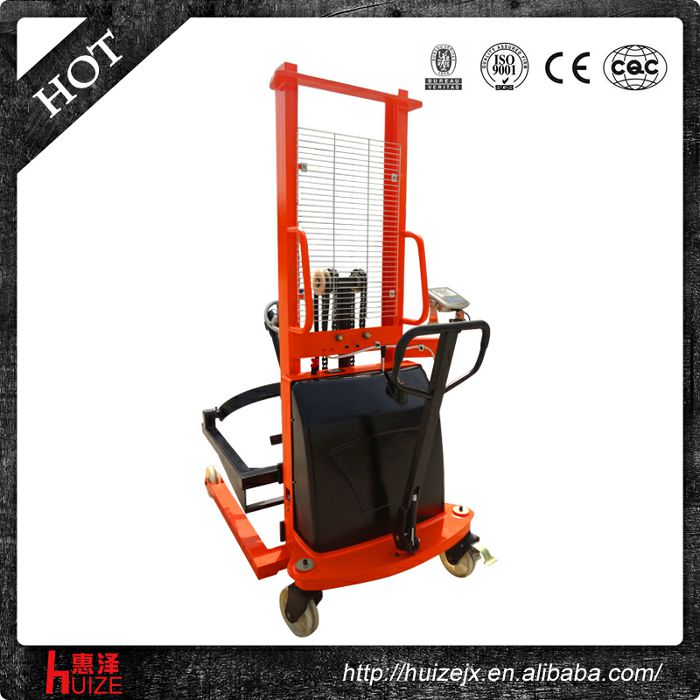 半電動(dòng)稱重油桶車（夾鐵桶，手搖翻轉(zhuǎn)倒料）